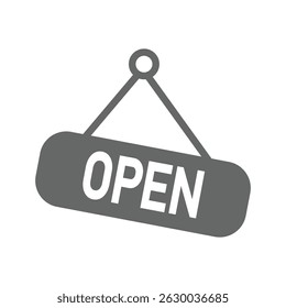 Open sign icon. Open tag icon. open hanging sign, Open icon vector isolated on white background. Vector illustration.
