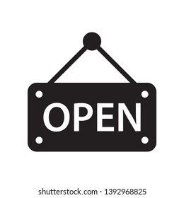 Open sign icon in trendy flat style design. Vector graphic illustration. Suitable for website design, logo, and template. Vector file. EPS 10.