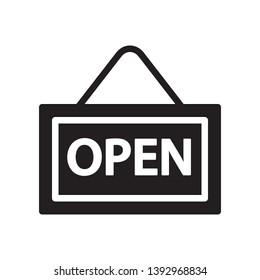 Open sign icon in trendy flat style design. Vector graphic illustration. Suitable for website design, logo, and template. Vector file. EPS 10.