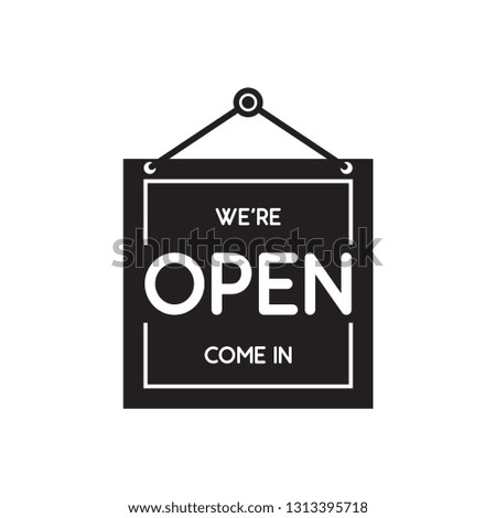 open sign icon in trendy flat design 