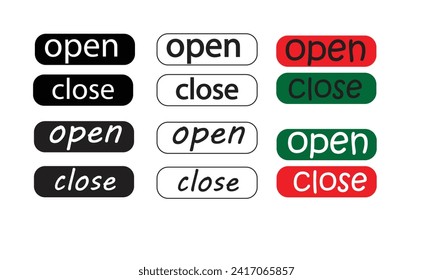 Open sign icon. Vector open door sign. Open icon vector isolated on white background.