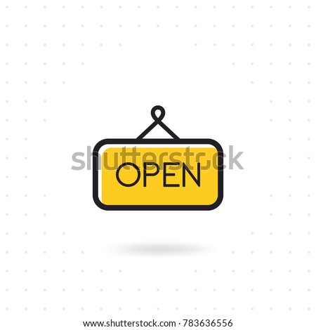 Open sign icon. Vector open door sign. Open icon vector isolated on white background. Open sign line icon for websites, mobile apps, and info graphic. Colored flat line vector illustration