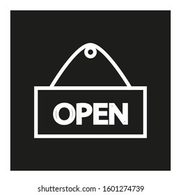 Open sign icon vector, formed with simple shapes