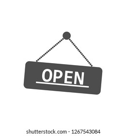 Open sign icon. Vector illustration, flat design.