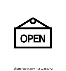 Open sign icon, vector illustration. Flat design style. vector open sign icon illustration isolated on white background, open sign icon Eps10. closed sign icons graphic design vector symbols.