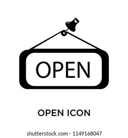 Open sign icon vector isolated on white background for your web and mobile app design, Open sign logo concept