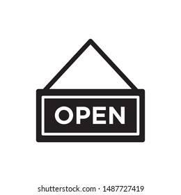 Open sign icon vector. Simple design on white background.