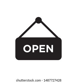 Open sign icon vector. Simple design on white background.