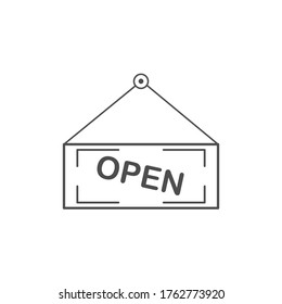 Open sign icon vector. Simple design