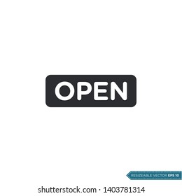 Open Sign Icon Vector Template Flat Design