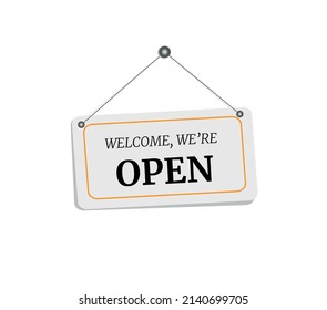 Open Sign Icon Vector Template Flat Design