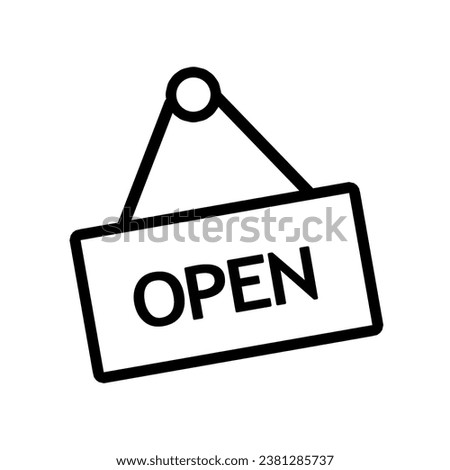 Open sign icon vector. Welcoming shop visitor sign.