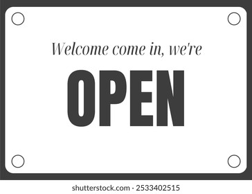 Open Sign Landscape Vector Design, Modern and Stylish Graphic, Ideal for Business Use, High-Quality Vector, Eye-Catching Colors, Perfect for Storefronts