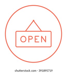 Open Sign Line Icon.