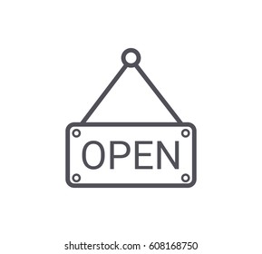 Open Sign Line Icon