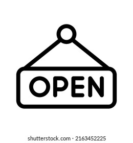 open sign line icon illustration vector graphic