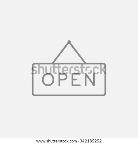 Open sign line icon for web, mobile and infographics. Vector dark grey icon isolated on light grey background.