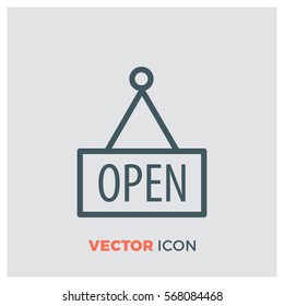 open sign line vector icon
