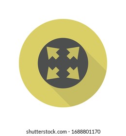 icono de la sombra larga de signo abierto. Glifo simple, vector plano de iconos web para ui y ux, sitio web o aplicación móvil