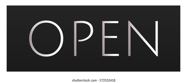 Open sign on black background