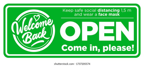 Open Sign On Front Door Come Stock Vector (Royalty Free) 1737205574 ...