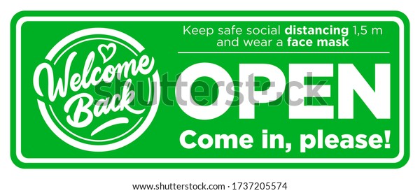 Open Sign On Front Door Come Stock Vector (Royalty Free) 1737205574 ...