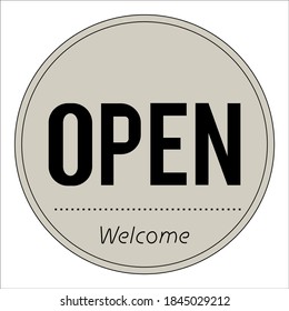 open sign on white background