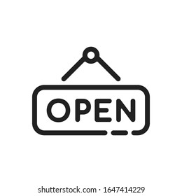 Open sign outline icon. Vector illustration.