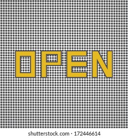 open sign retro for information