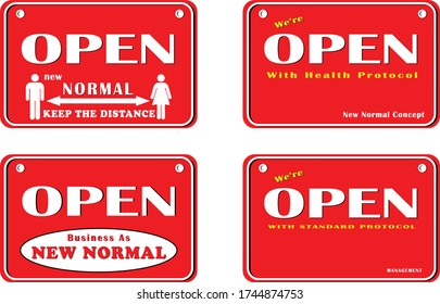 open sign set of red background for your tagline in business store