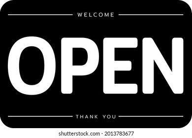 open sign for shop vector.