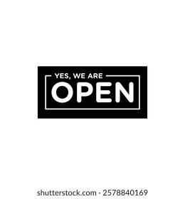 Open Sign for Store Icon Template