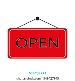 open, sign, symbol, vector illustration eps10
