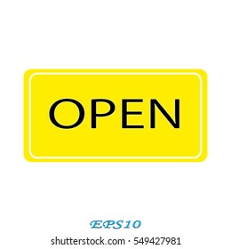 open, sign, symbol, vector illustration eps10