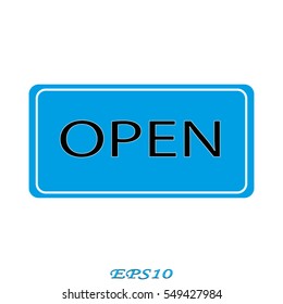 open, sign, symbol, vector illustration eps10