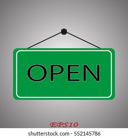 open, sign, symbol, vector illustration eps10