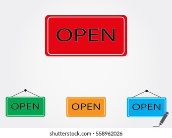 open, sign, symbol, vector illustration eps10