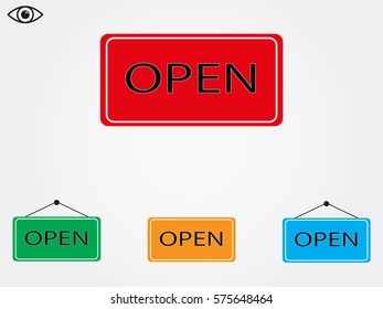 open, sign, symbol, vector illustration eps10