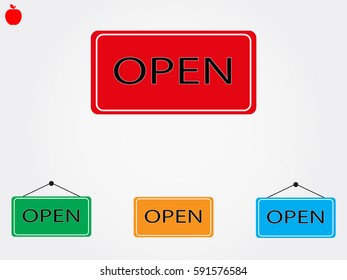 open, sign, symbol, vector illustration eps10
