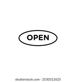 Open sign Thin line art isolated