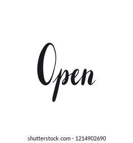 Open sign typography style vector