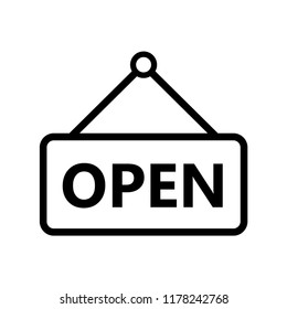 Open sign vector icon templates