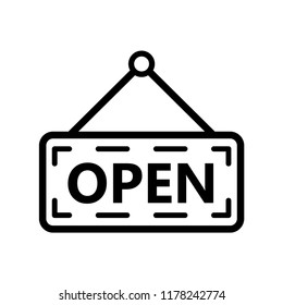 Open sign vector icon templates