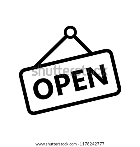 Open sign vector icon templates