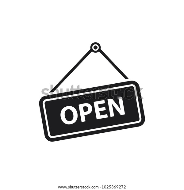 open sign vector\
icon, welcoming shop\
visitor