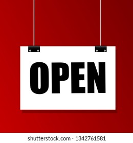 Open sign vector illustration