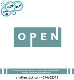 Open Sign Vector Lettering