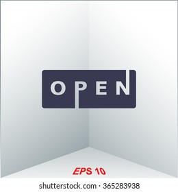 Open Sign Vector Lettering.