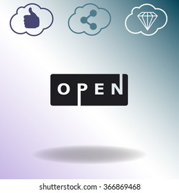 Open Sign Vector Lettering.