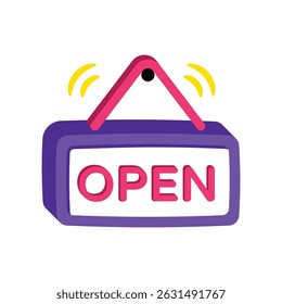 Open Sign Vector style icon. Eps 10 file